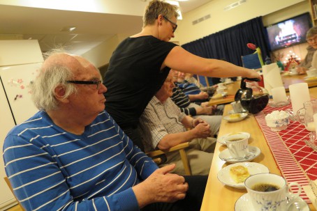 Kaffepaus som inleddes med "Kaffesången"